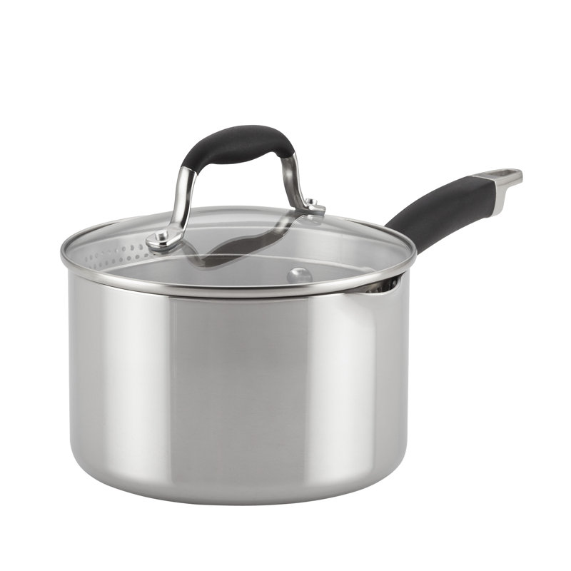 Anolon Onyx 3Quart Stainless Steel Sauce Pan with Lid
